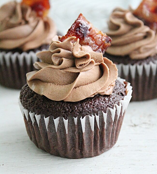 Chocolate Bacon Cupcakes with Chocolate Filling | Big Green House