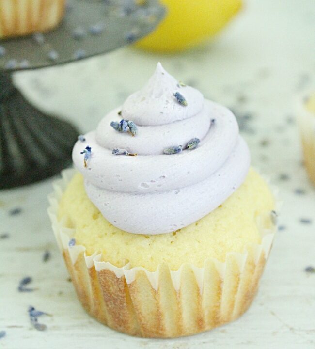 Lemon Cupcakes with Lavender Buttercream Frosting : Big Green House