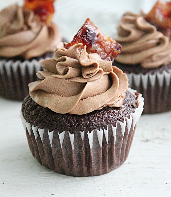 Chocolate Bacon Cupcakes with Chocolate Filling | Big Green House