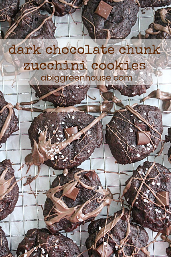 Dark Chocolate Chunk Zucchini Cookies | Big Green House #zucchini #cookie #darkchocolate #dessert