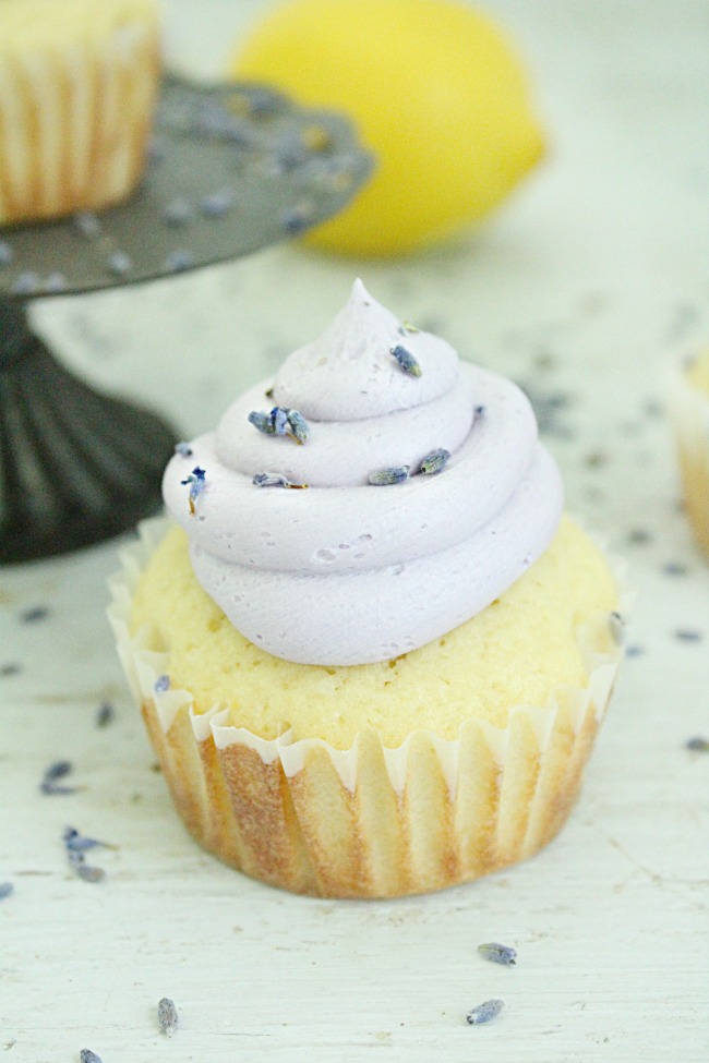 Lemon Cupcakes with Lavender Buttercream Frosting : Big Green House