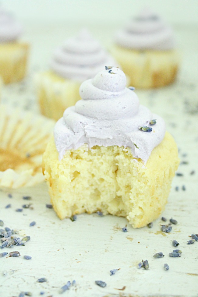 Lemon Cupcakes with Lavender Buttercream Frosting : Big Green House