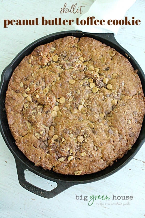 Skillet Peanut Butter Toffee Cookie