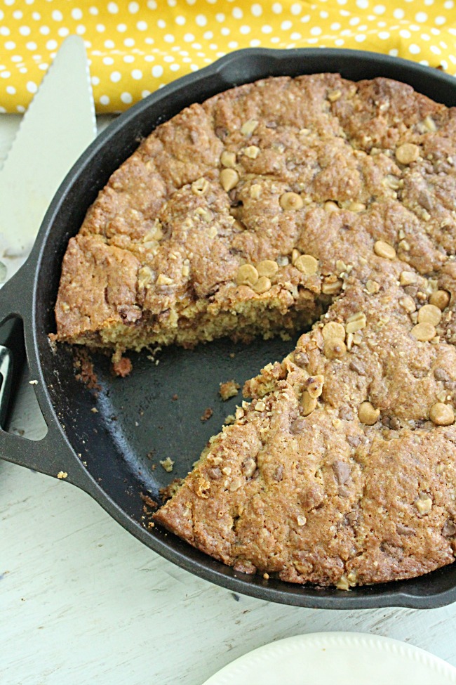 Skillet Peanut Butter Toffee Cookie: Big Green House