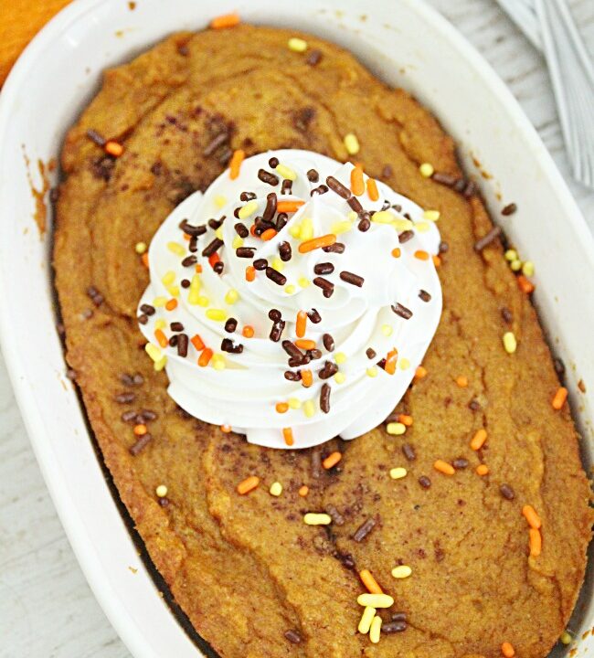 Pumpkin Cake for Two- Big Green House #pumpkin #cake #smallsize #dessert 