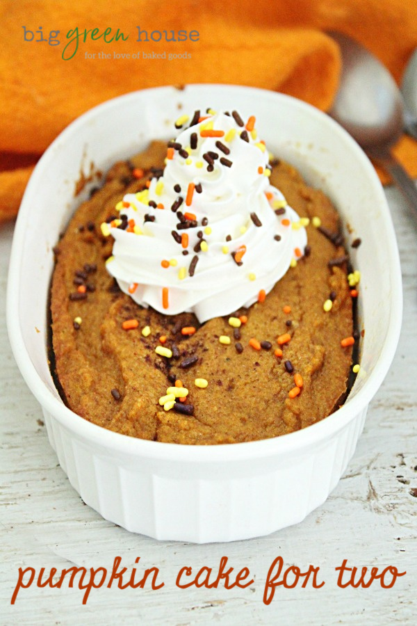 Pumpkin Cake for Two- Big Green House #pumpkin #cake #smallsize #dessert