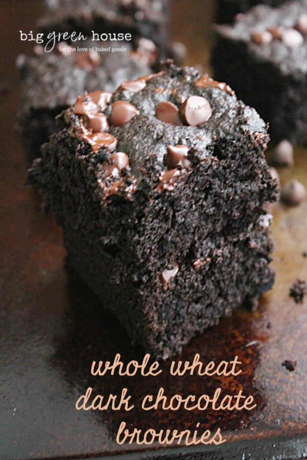 Whole Wheat Dark Chocolate | Big Green House #wholewheat #brownies #darkchocolate #dessert