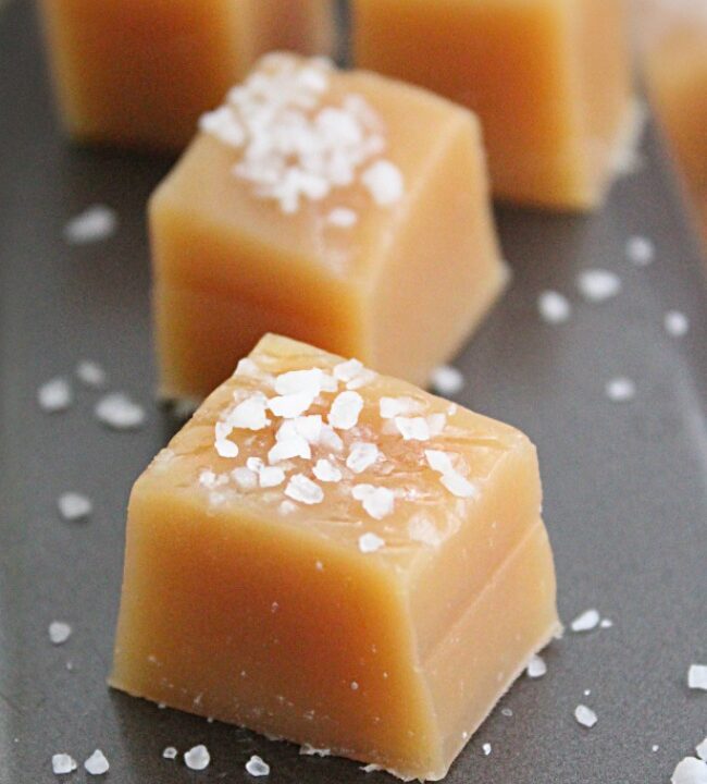 Easy Salted Caramels Big Green House #saltedcaramel #caramel #dessert #homemadecandy