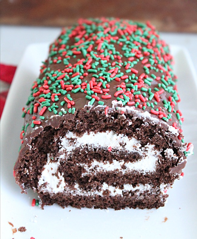 Chocolate Roll Cake- Big Green House #chocolate #cake #dessert #rollcake