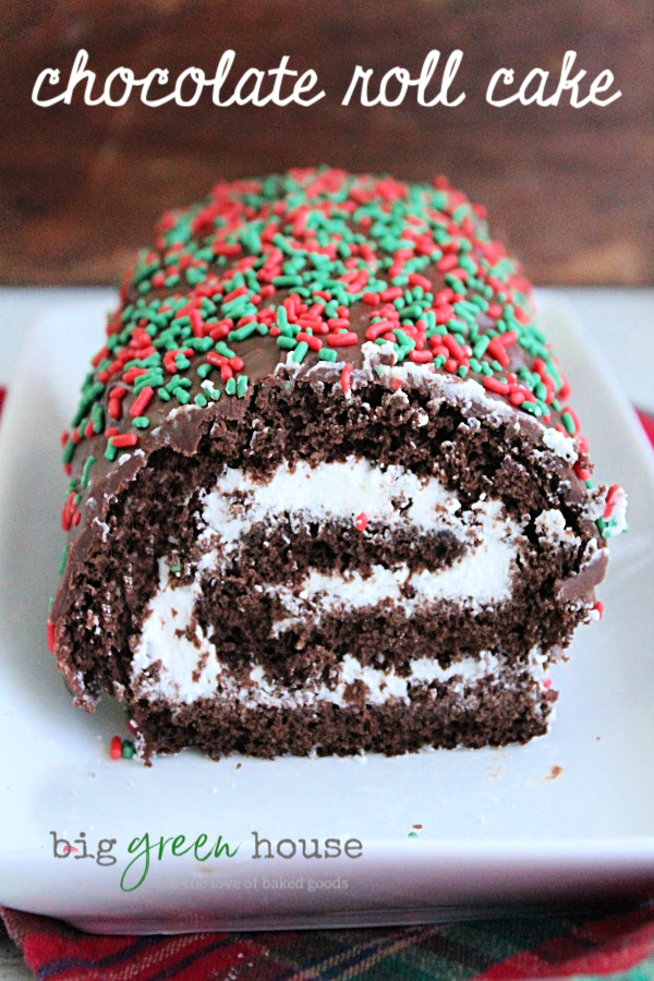 Chocolate Roll Cake- Big Green House #chocolate #cake #dessert #rollcake