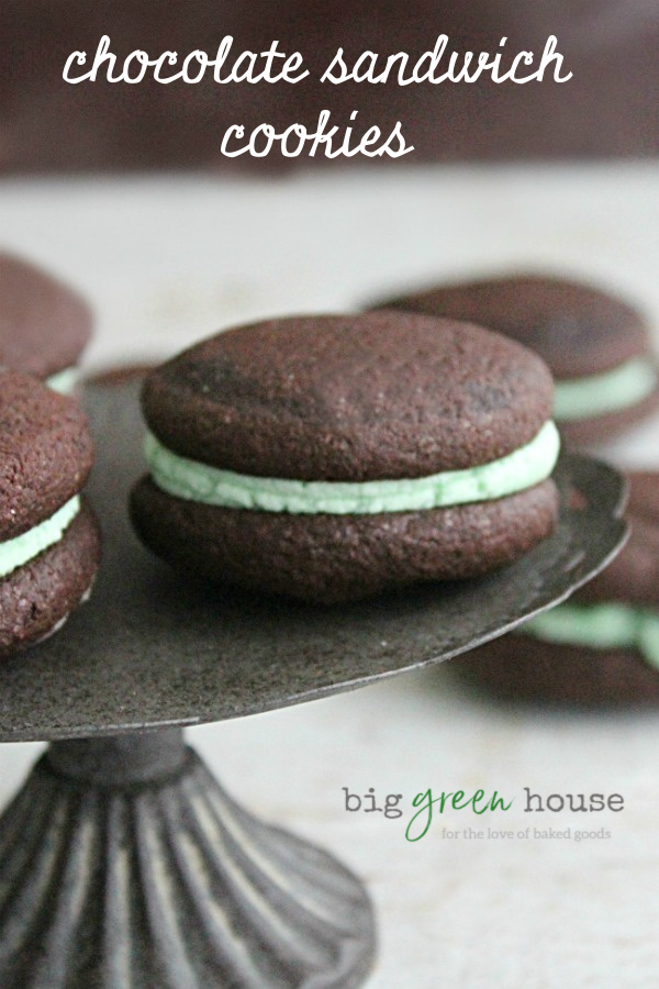 Chocolate Sandwich Cookies- Big Green House #chocolate #cookies #sandwichcookies #dessert