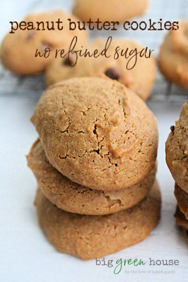 Peanut Butter Cookies- No Refined Sugar Big Green House #cookies #peanutbutter #dessert #honey #norefinedsugar
