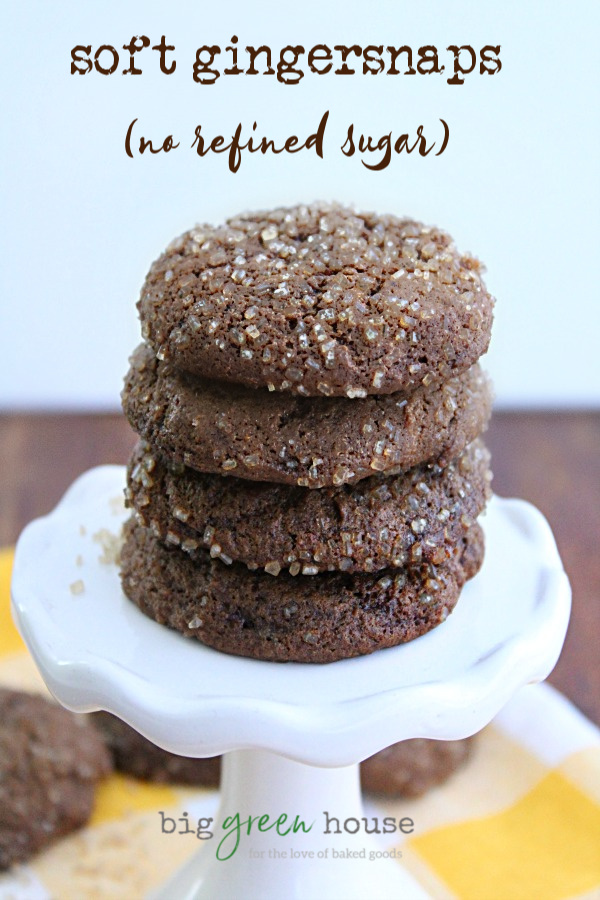Soft Gingersnap Cookies No Refined Sugar- Big Green House #gingersnaps #cookies #ginger #coconutpalmsugar