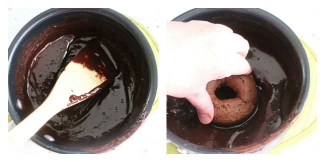 Baked Chocolate Doughnuts with Chocolate-Irish Creme Glaze - Big Green House #doughnuts #donuts #baked #chocolate #glaze #irishcreme