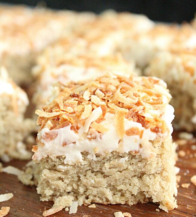 Coconut Snack Cake- Big Green House #cake #coconut #snackcake #dessert