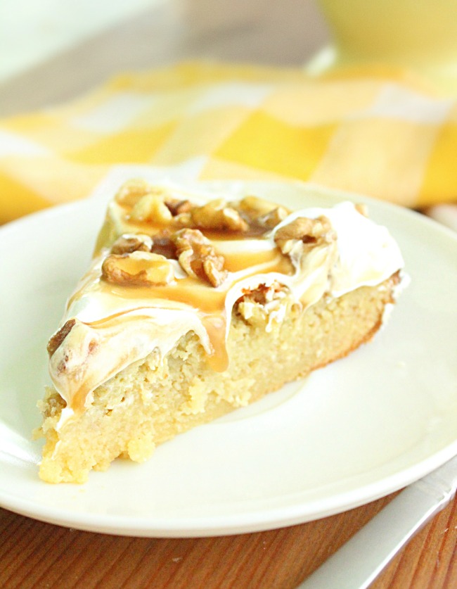 Banana Walnut Caramel Pie- Big Green House #pie #banana #caramel #walnut #dessert