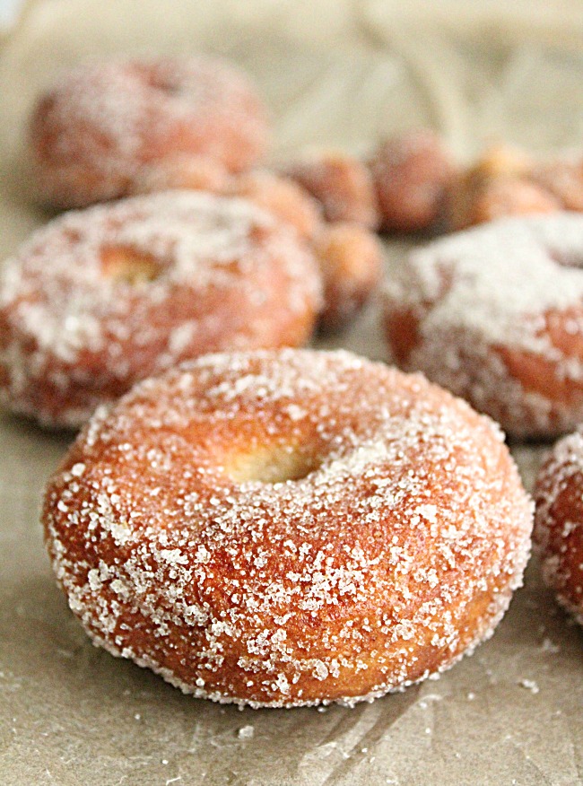 Yeast Raised Sugar Doughnuts- Big Green House #yeastraised #sugar #doughnuts #donuts #baking #biggreenhouseblog