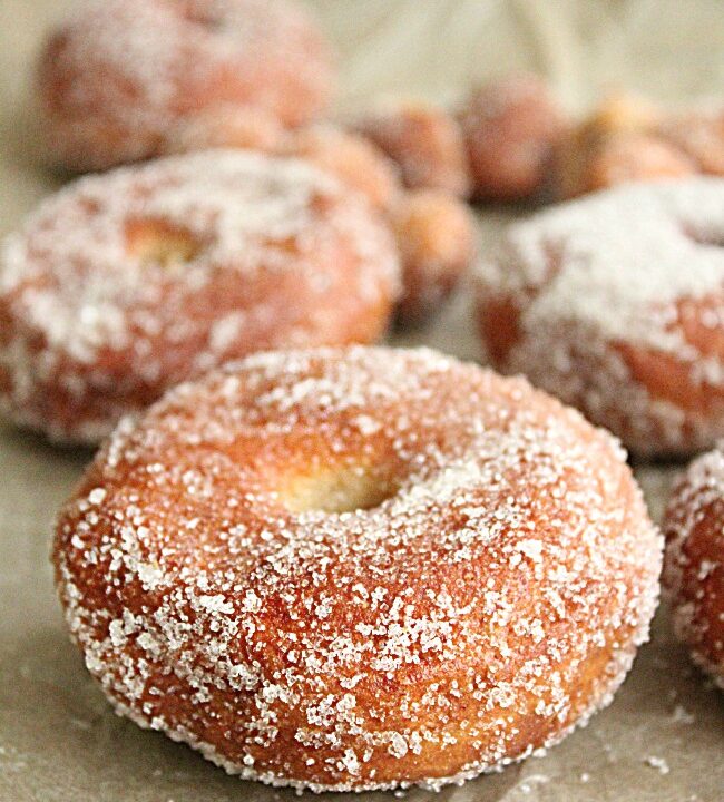 Yeast Raised Sugar Doughnuts- Big Green House #yeastraised #sugar #doughnuts #donuts #baking #biggreenhouseblog