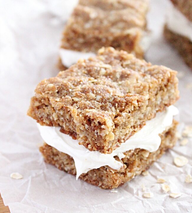 Oatmeal Creme Bars- Big Green House #biggreenhouseblog #oatmeal #creme #bars #dessert #oatmealcreme