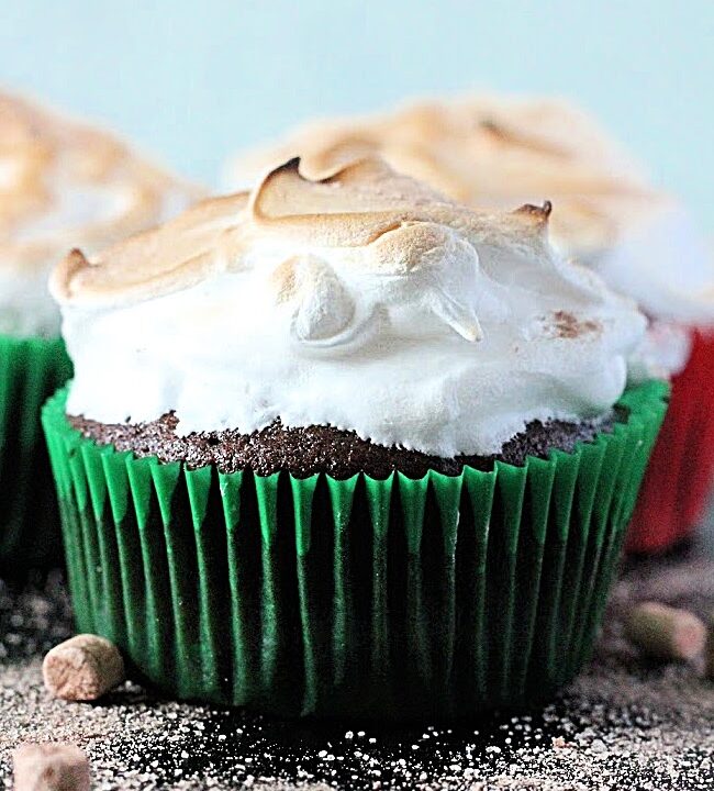 Hot Cocoa Cupcakes- Big Green House #cupcakes #hotcocoa #chocolate #dessert #baking