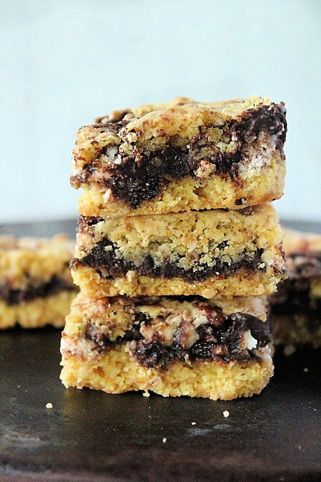 Chocolate Pecan Oat Bars- Big Green House #chocolate #oatbars #oats #dessert #bars #biggreenhouseblog