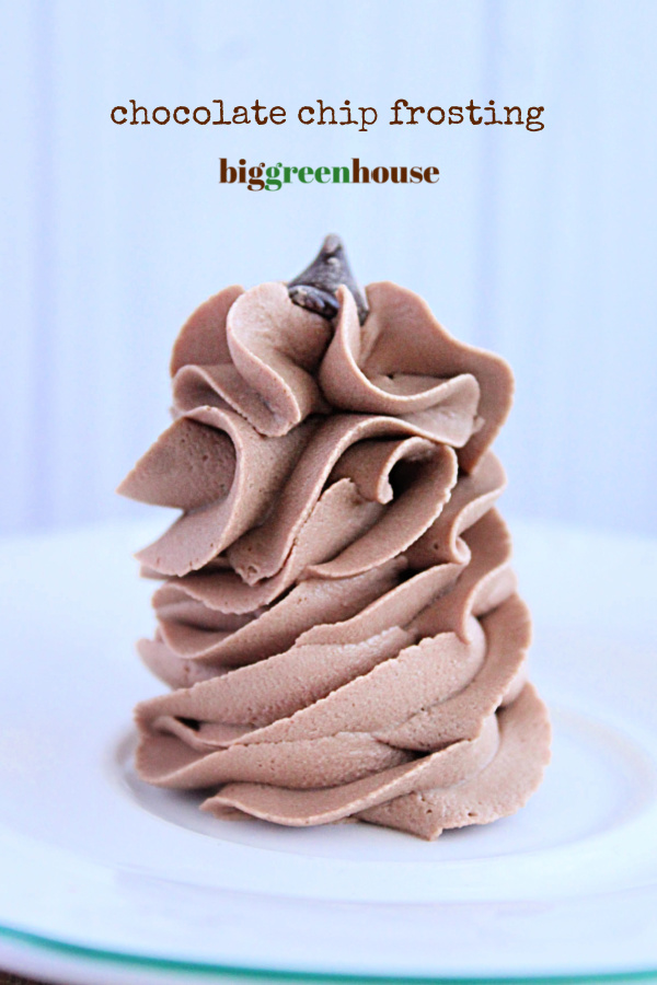 Chocolate Chip Frosting-Big Green House #biggreenhouseblog #chocolatechipfrosting #frosting #chocolate #chocolatefrosting