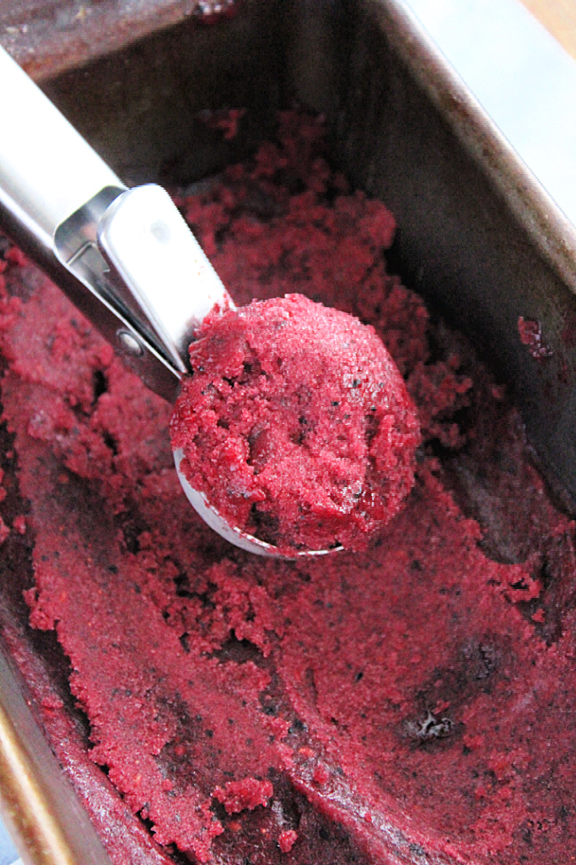 Mixed Berry Sorbet- Big Green House #biggreenhouseblog #mixedberries #sorbet #nobakedessert