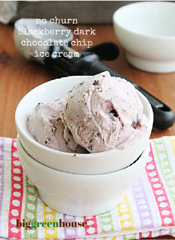 No Churn Blackberry Dark Chocolate Chip Ice Cream