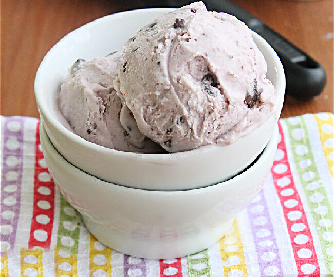 No Churn Blackberry Dark Chocolate Chip Ice Cream