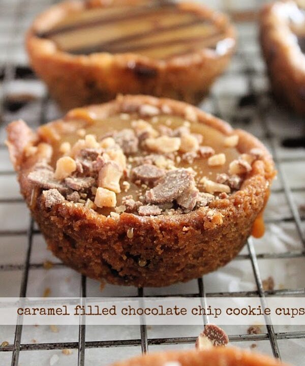 Caramel Fill Chocolate Chip Cookie Cups- Big Green House