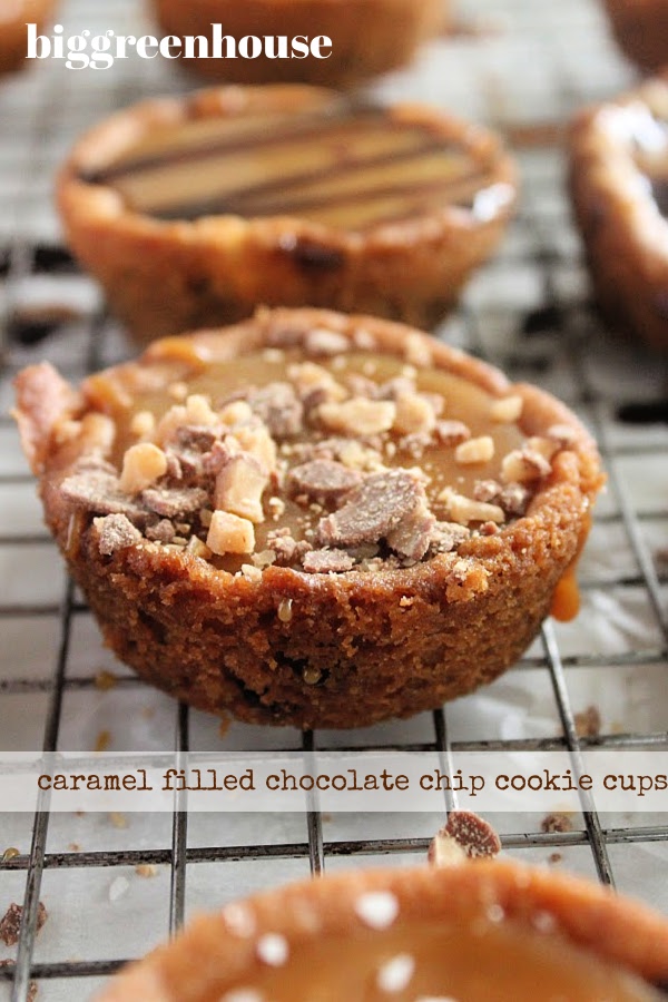 Caramel Fill Chocolate Chip Cookie Cups- Big Green House
