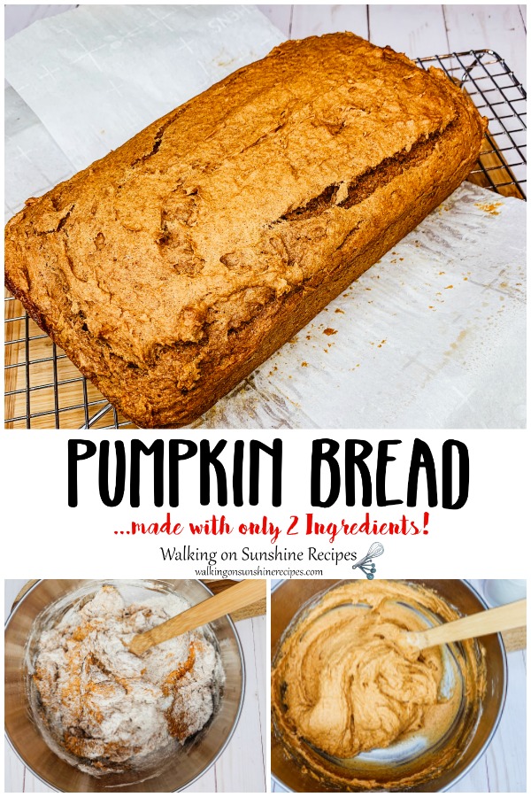 Two Ingredient Pumpkin Bread at Inspire Me Monday #340