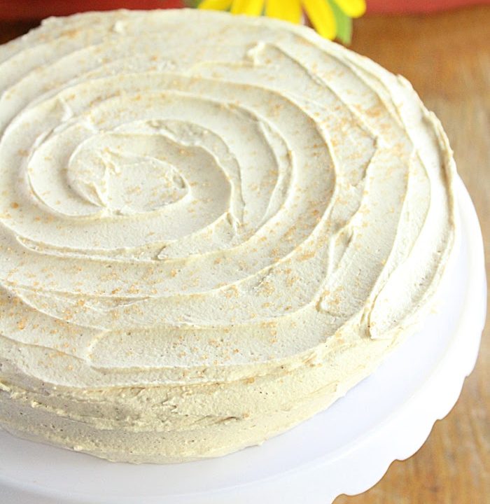 Vanilla Butter Cake with Honey Cinnamon Buttercream Frosting - Big Green House