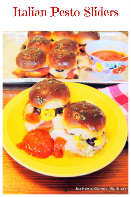 Italian Pesto Sliders at Inspire Me Monday #342