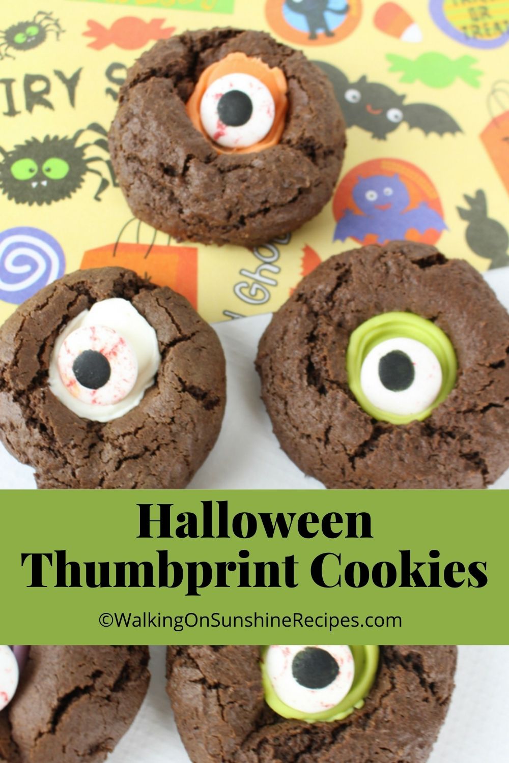 Halloween Thumbprint Cookies at Inspire Me Monday #346