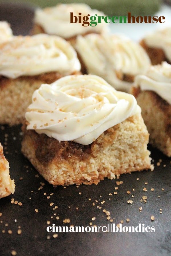 Cinnamon Roll Blondies- Big Green House