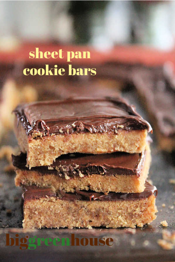 Sheet Pan Cookie Bars- Big Green House