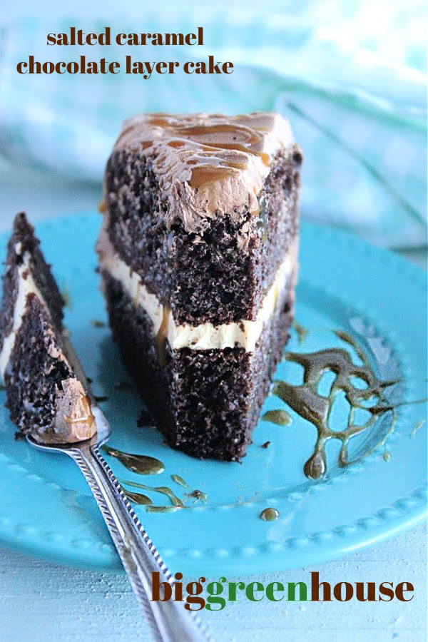 Salted Caramel Chocolate Layer Cake- Big Green House