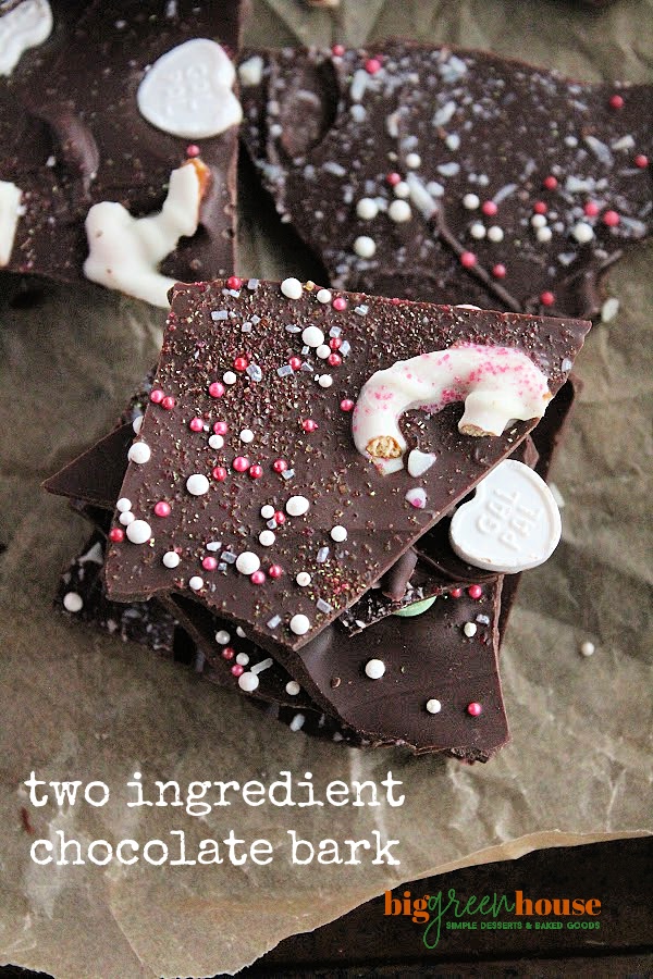 Two Ingredient Chocolate Bark- Big Green House
