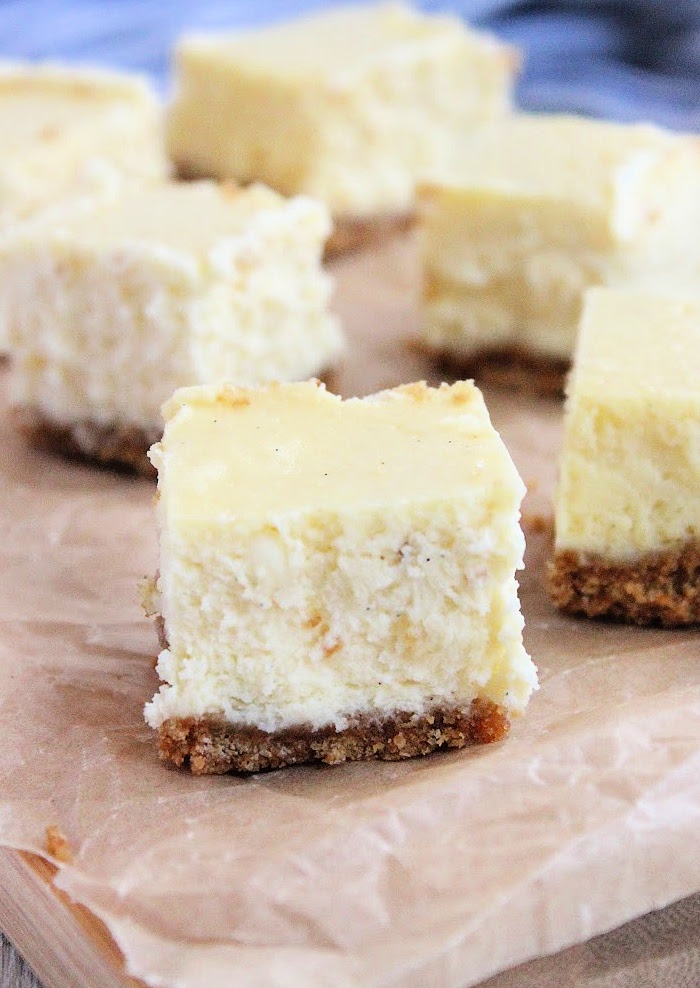 Vanilla Bean Cheesecake Bars- Big Green House 