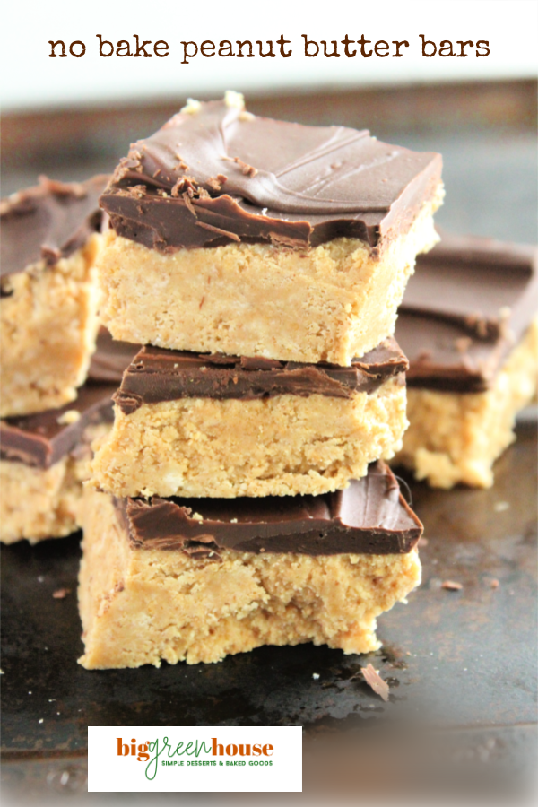 No Bake Peanut Butter Bars- Big Green House