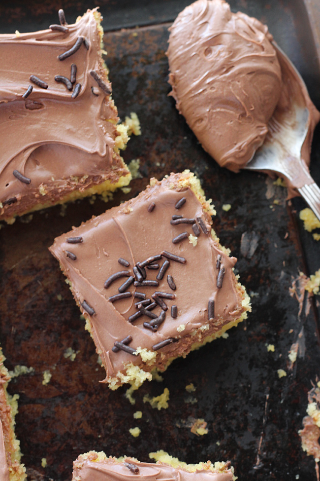 Olive Oil Cake with Chocolate Buttercream Frosting- Big Green House