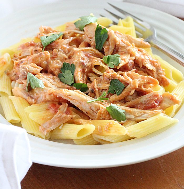 Slow Cooker Creamy Tomato Chicken- Big Green House