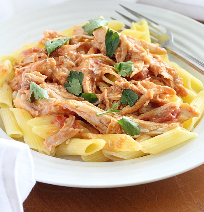 Slow Cooker Creamy Tomato Chicken- Big Green House
