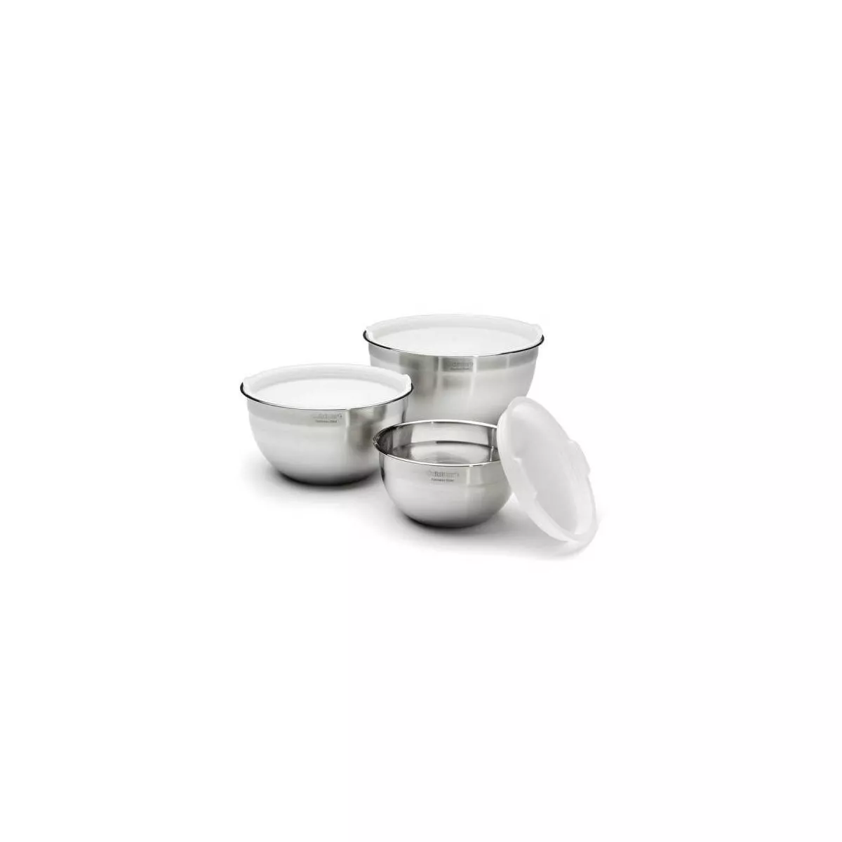 Cuisinart Set of 3 Stainless Steel Mixing Bowls with Lids - CTG-00-SMB