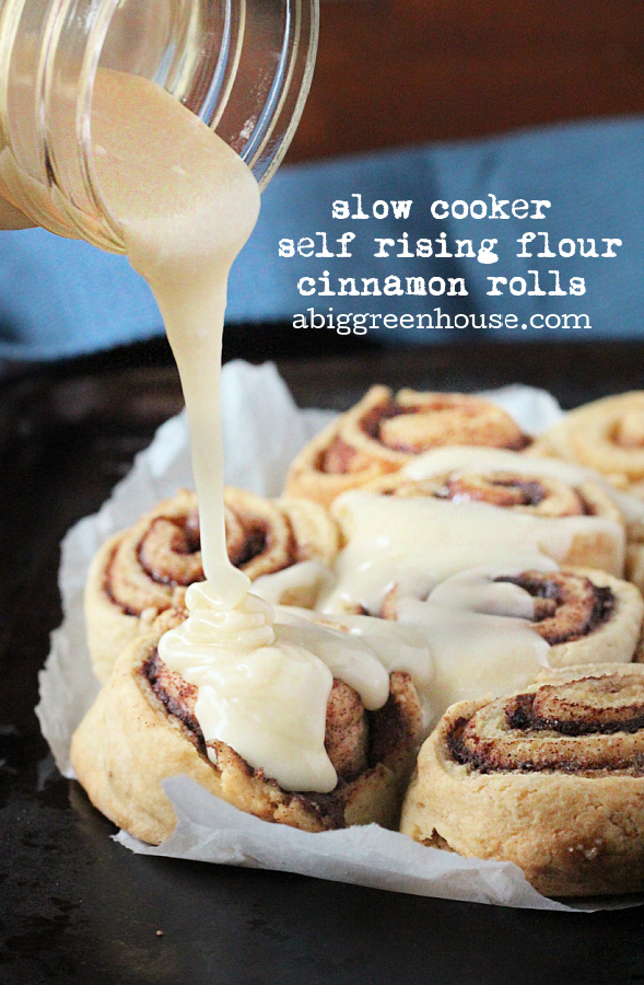 Slow Cooker Self Rising Flour Cinnamon Rolls- Big Green House