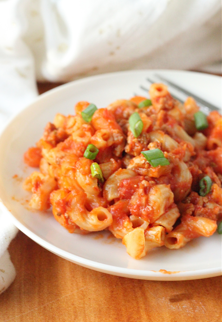 One Skillet Cheesy Pasta and Ground Turkey