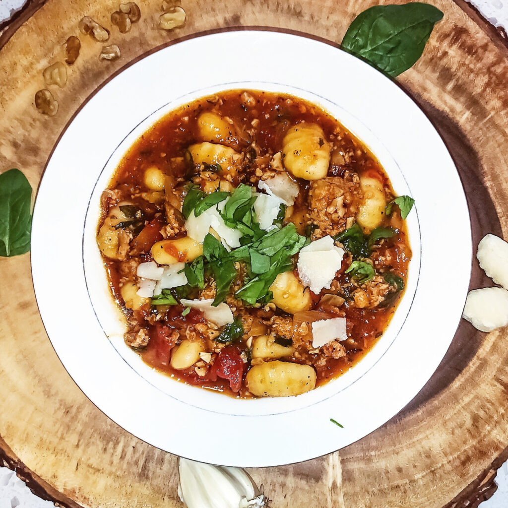 Roasted Gnocchi and Sausage with Tomatoes and Lemon