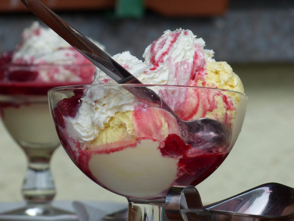 Scoops of ice cream