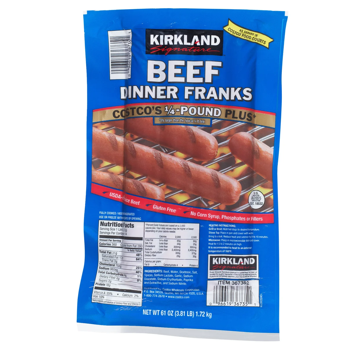 Kirkland Signature (Costco Beef Dinner Franks)